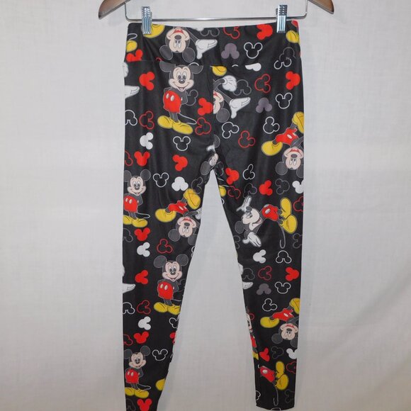 Miss T's Fashion Womens OS Size 2 - 14 Mickey Mouse Print Leggings Black Red - Picture 5 of 8